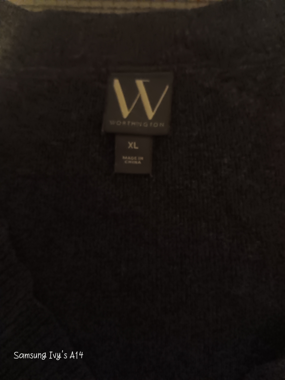 Worthington Black Knit V-Neck Sweater Shell - Picture 3 of 3